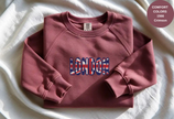 Unisex Garment-Dyed Sweatshirt with London Flag Embroidery