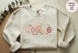 Happy New Year 2026 Knitted-Style Print Sweatshirt – Unisex Garment-Dyed