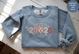 Happy New Year 2026 Knitted-Style Print Sweatshirt – Unisex Garment-Dyed