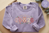 Happy New Year 2026 Knitted-Style Print Sweatshirt – Unisex Garment-Dyed