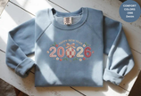 Happy New Year 2026 Knitted-Style Print Sweatshirt – Unisex Garment-Dyed