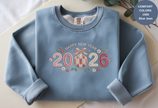 Happy New Year 2026 Knitted-Style Print Sweatshirt – Unisex Garment-Dyed
