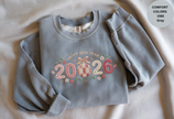 Happy New Year 2026 Knitted-Style Print Sweatshirt – Unisex Garment-Dyed
