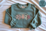Happy New Year 2026 Knitted-Style Print Sweatshirt – Unisex Garment-Dyed