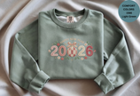Happy New Year 2026 Knitted-Style Print Sweatshirt – Unisex Garment-Dyed