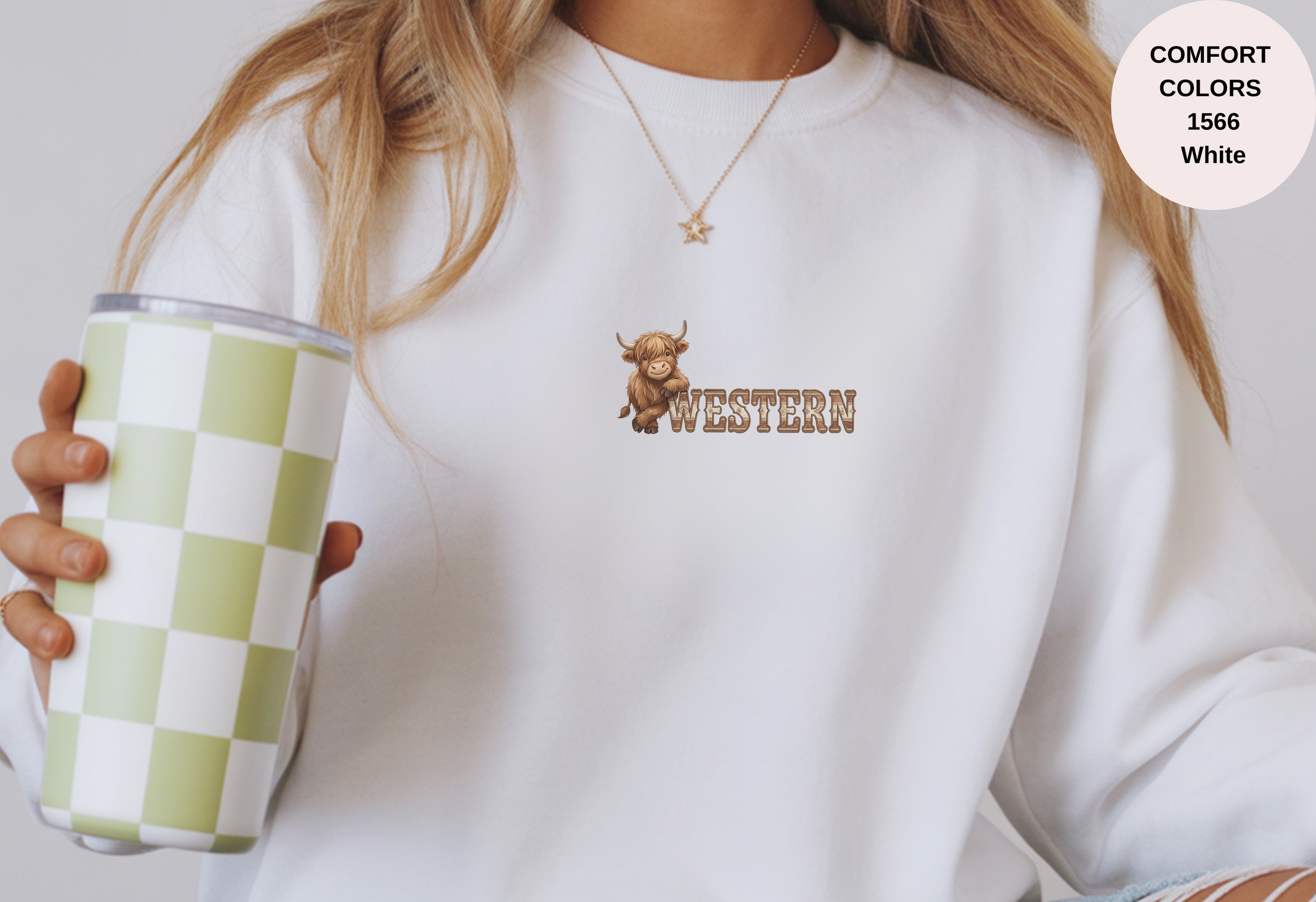 Western Cow Print Unisex Garment-Dyed Sweatshirt