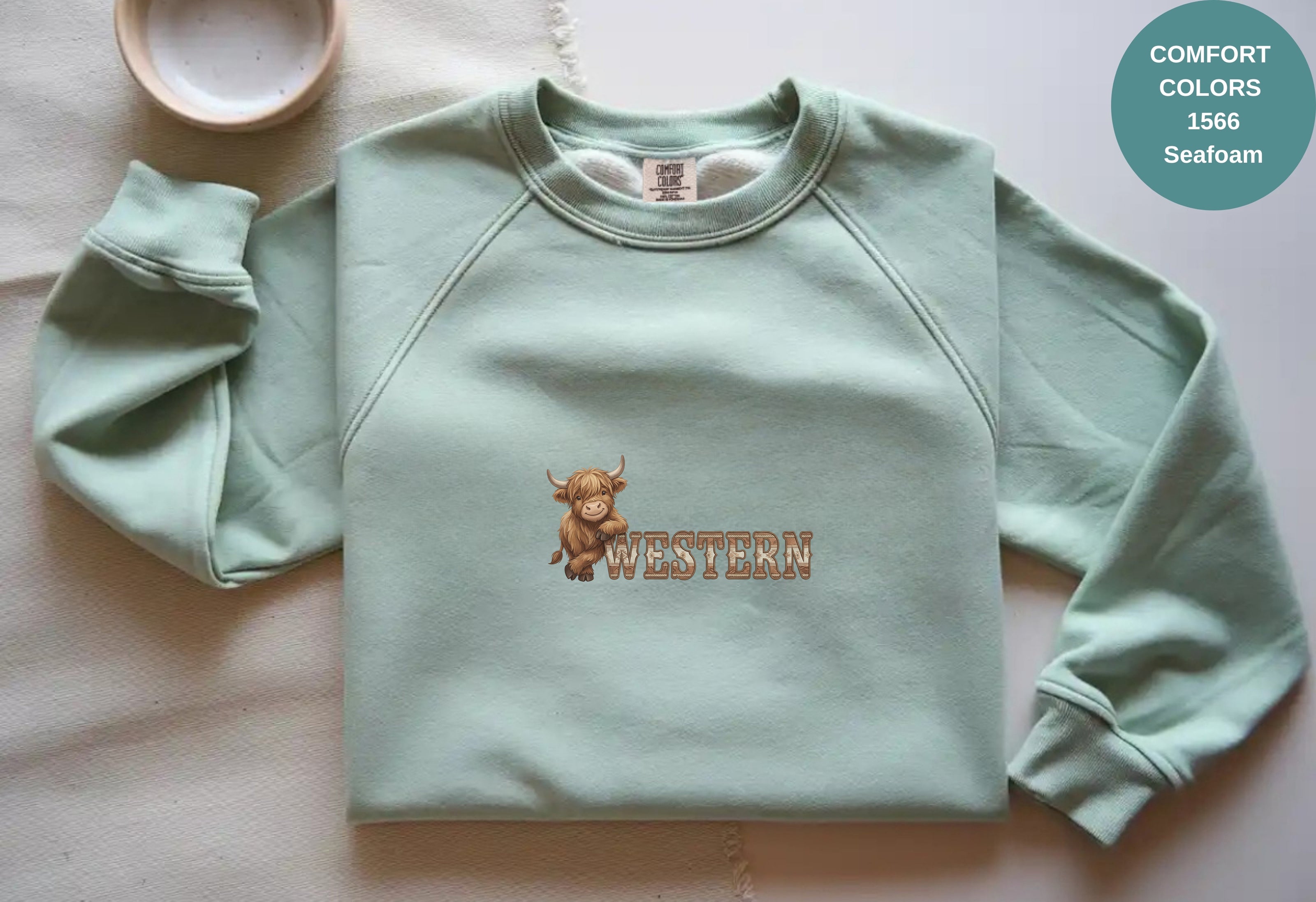 Western Cow Print Unisex Garment-Dyed Sweatshirt