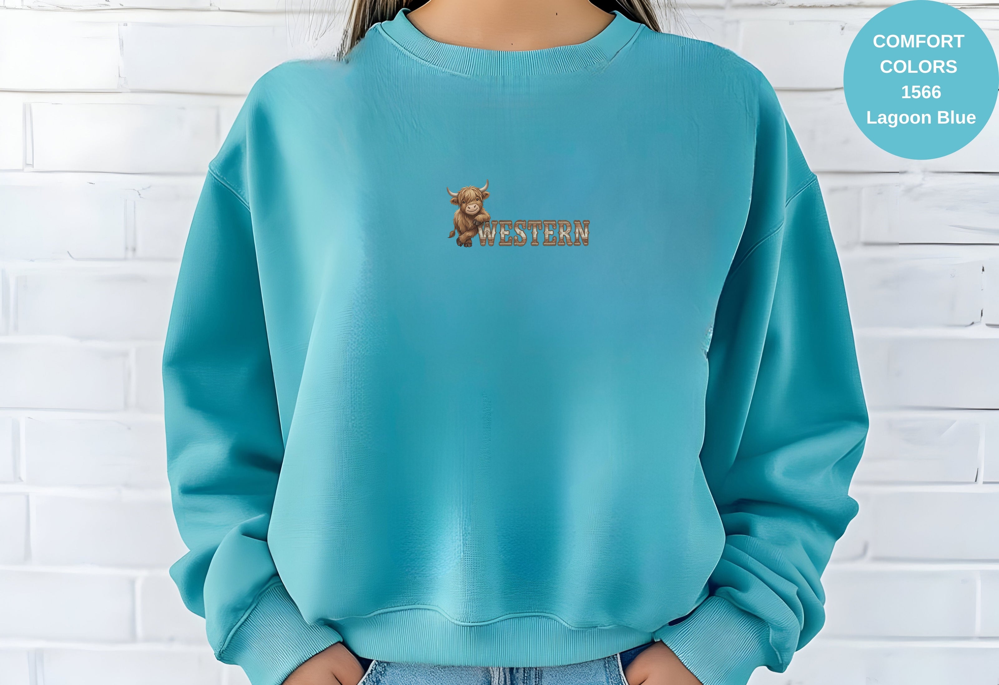 Western Cow Print Unisex Garment-Dyed Sweatshirt