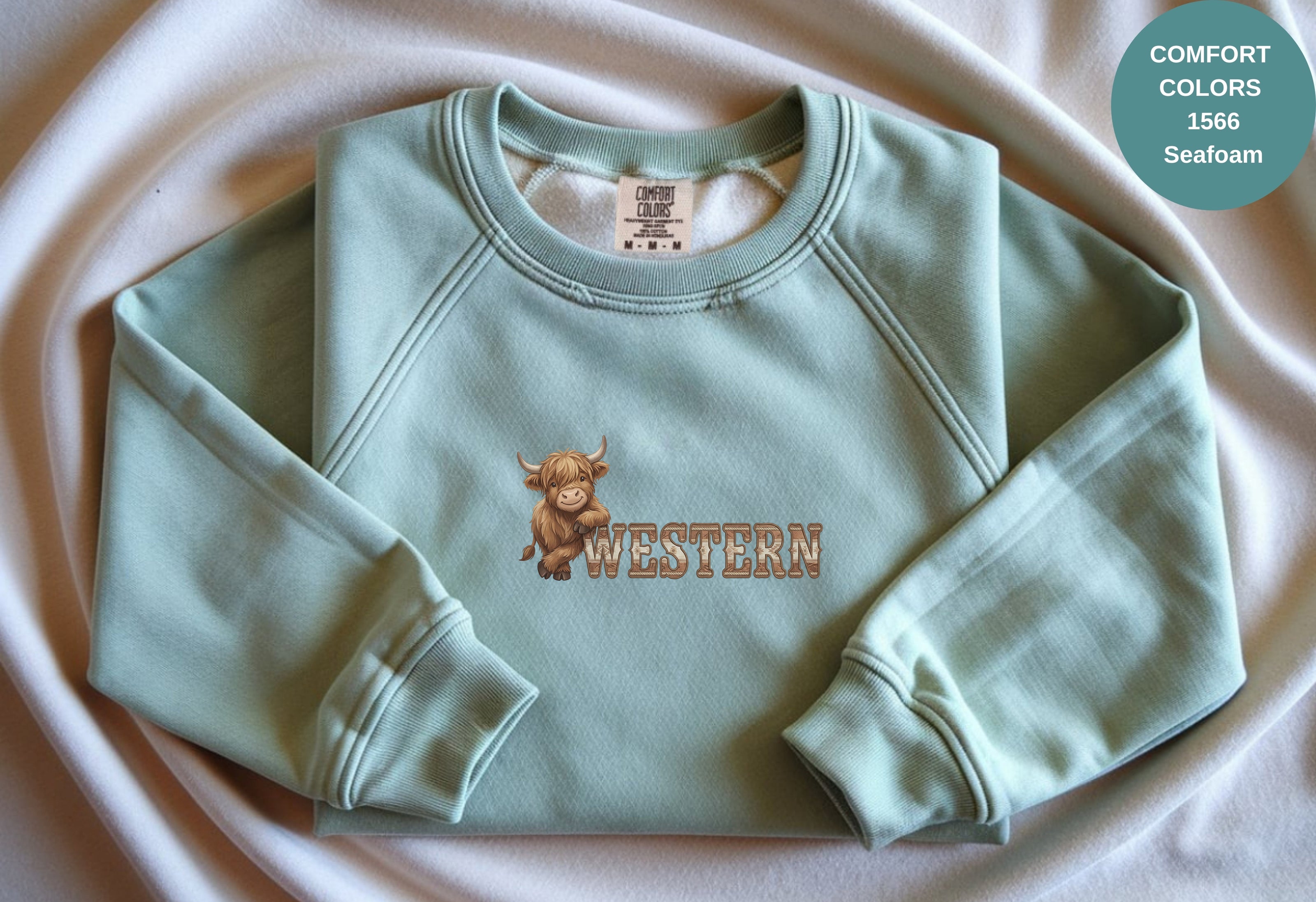 Western Cow Print Unisex Garment-Dyed Sweatshirt