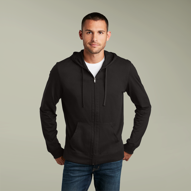 Customizable District DT1100 Unisex Jersey Full Zip Hoodie