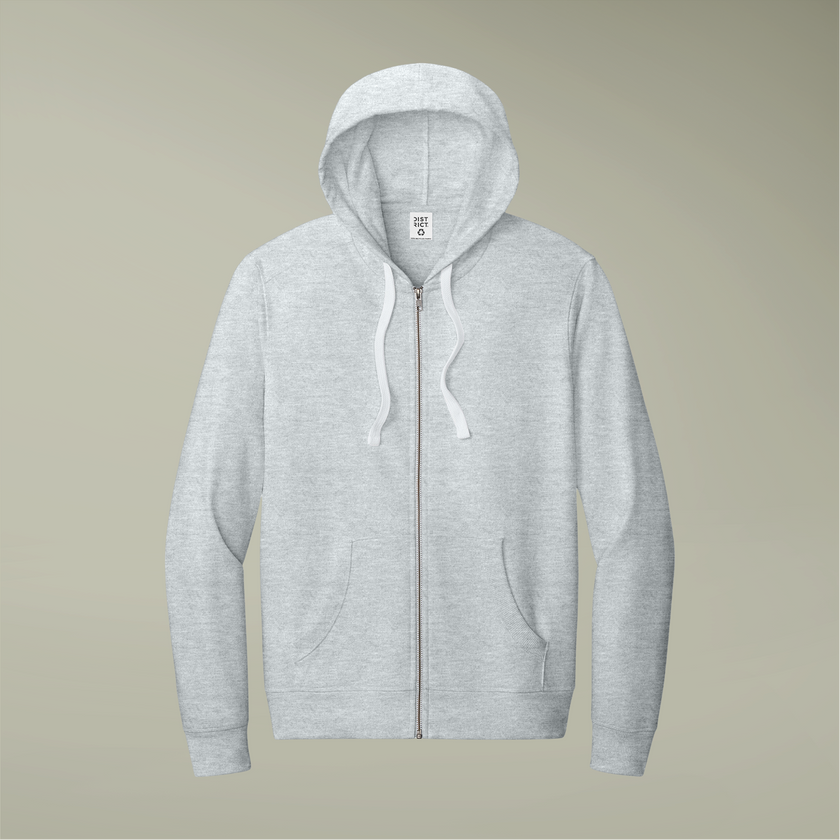 Customizable District DT8102 Mens Re Fleece Full Zip Hoodie
