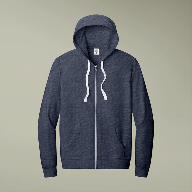 Customizable District DT8102 Mens Re Fleece Full Zip Hoodie