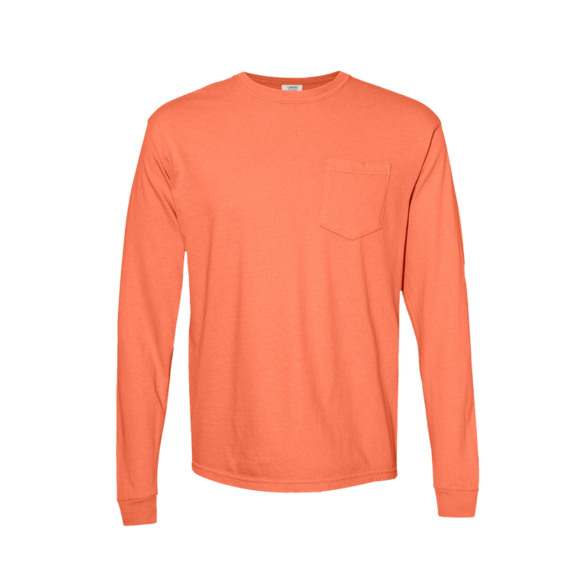 Customizable Comfort Colors 4410 Unisex Heavyweight Long Sleeve Pocket Tee