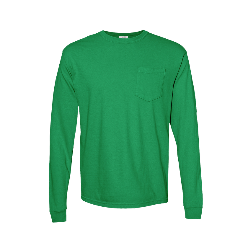 Customizable Comfort Colors 4410 Unisex Heavyweight Long Sleeve Pocket Tee