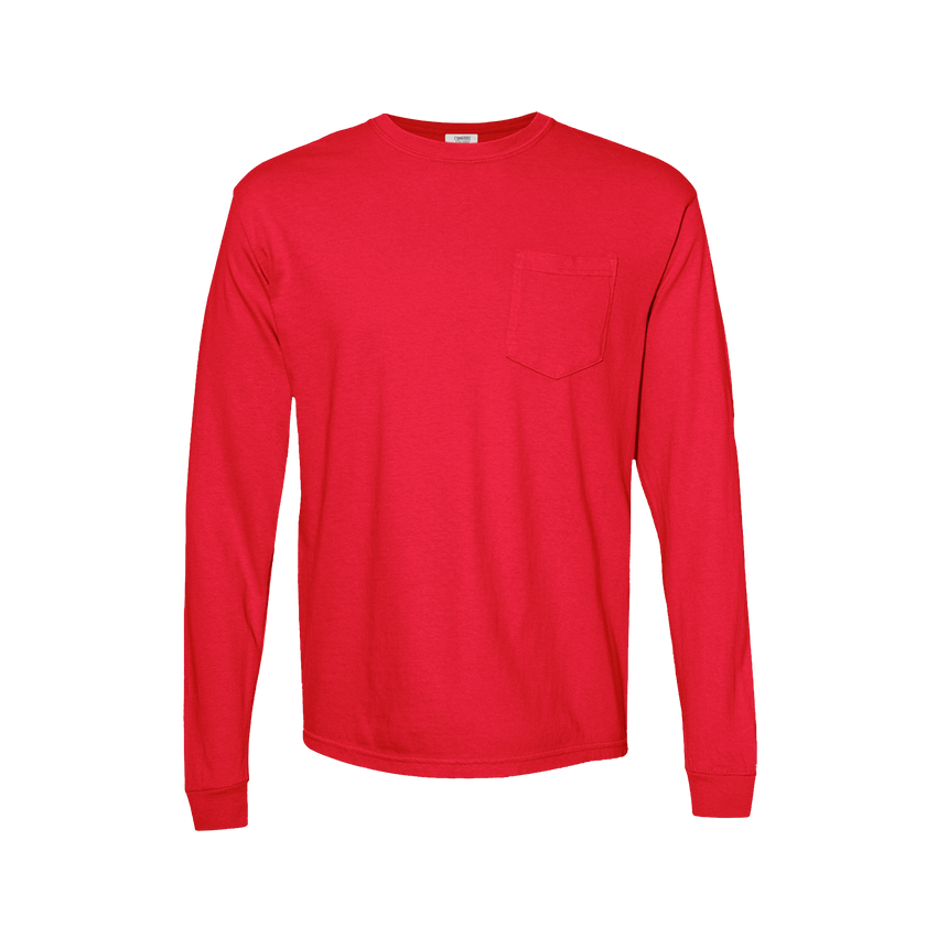 Customizable Comfort Colors 4410 Unisex Heavyweight Long Sleeve Pocket Tee