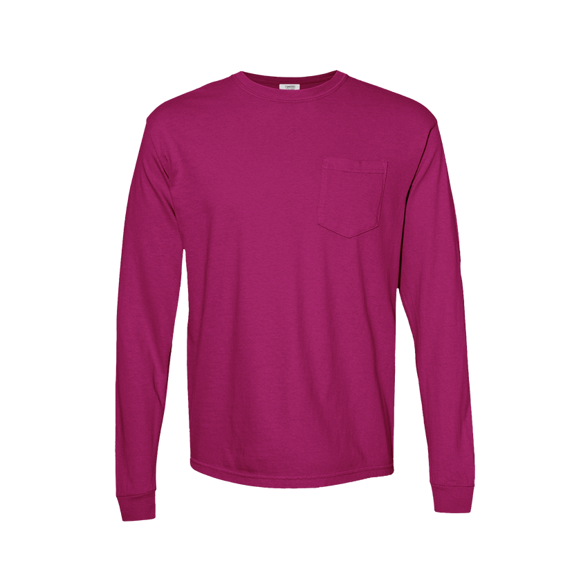 Customizable Comfort Colors 4410 Unisex Heavyweight Long Sleeve Pocket Tee
