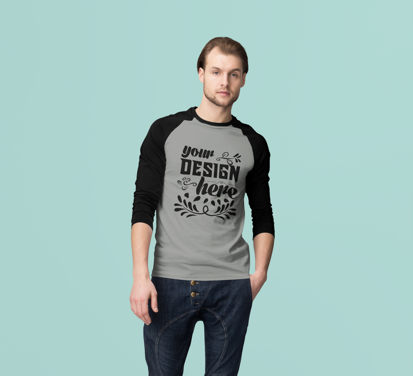 Customizable Bella+Canvas 3200 Unisex 3\4 Sleeve Baseball Tee Modern Fit