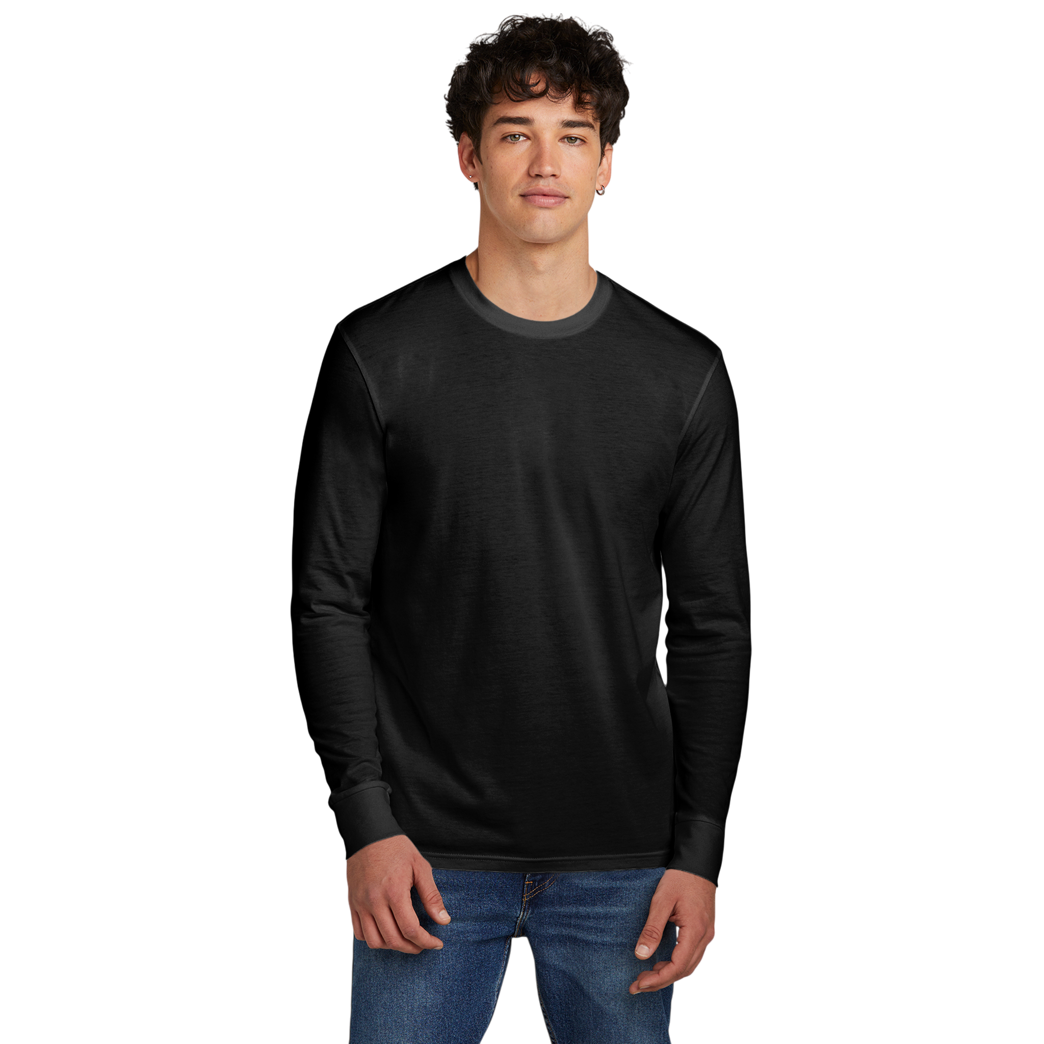 Customizable District DT109 Mens Lightweight Long Sleeve Tee Classic Fit