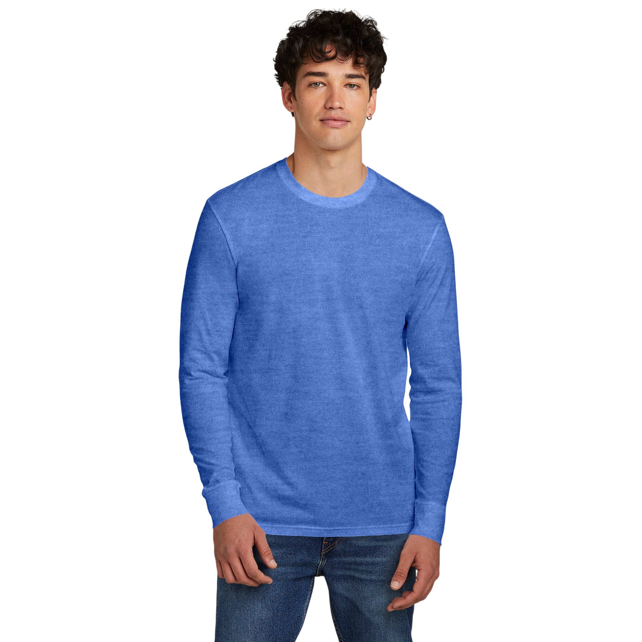Customizable District DT109 Mens Lightweight Long Sleeve Tee Classic Fit