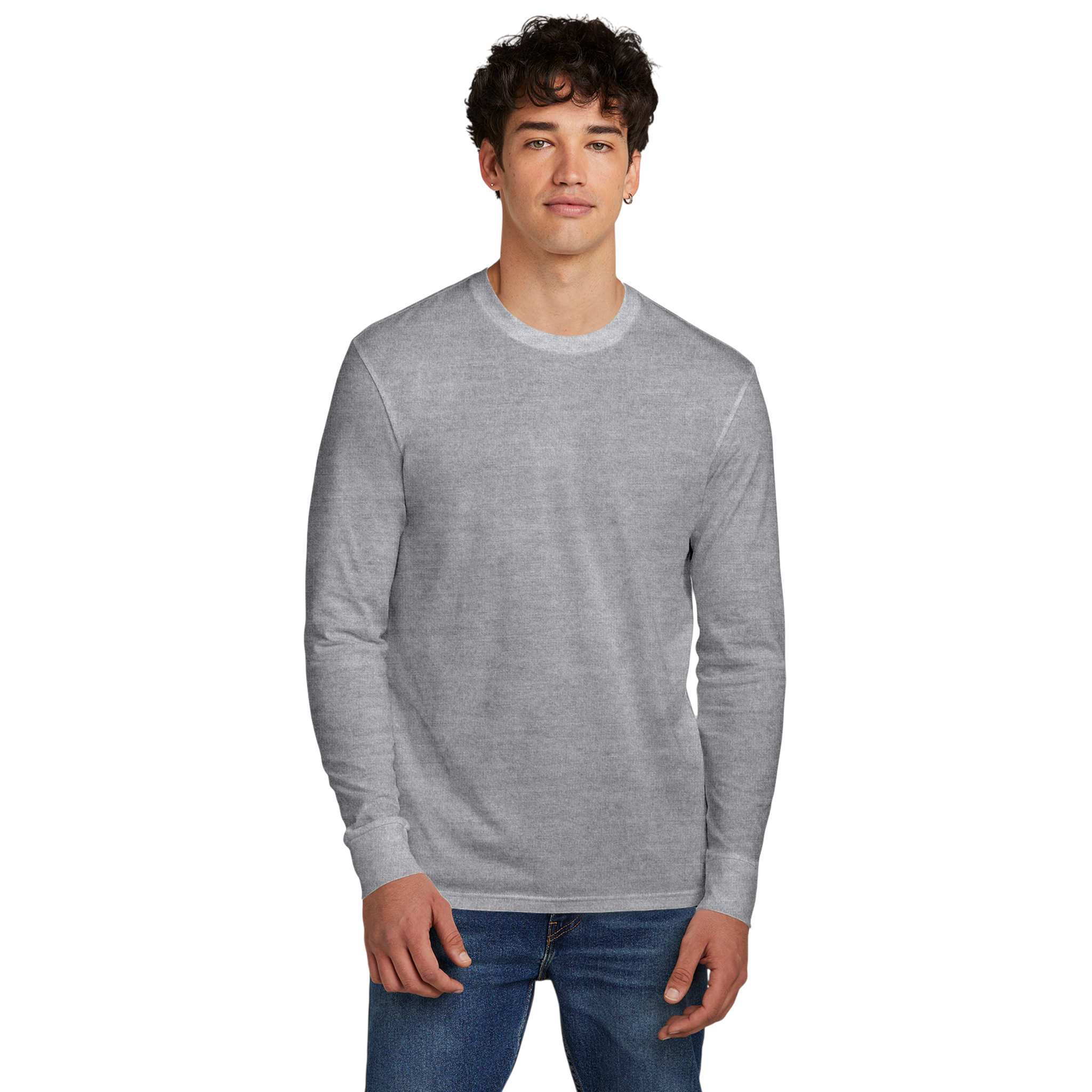 Customizable District DT109 Mens Lightweight Long Sleeve Tee Classic Fit