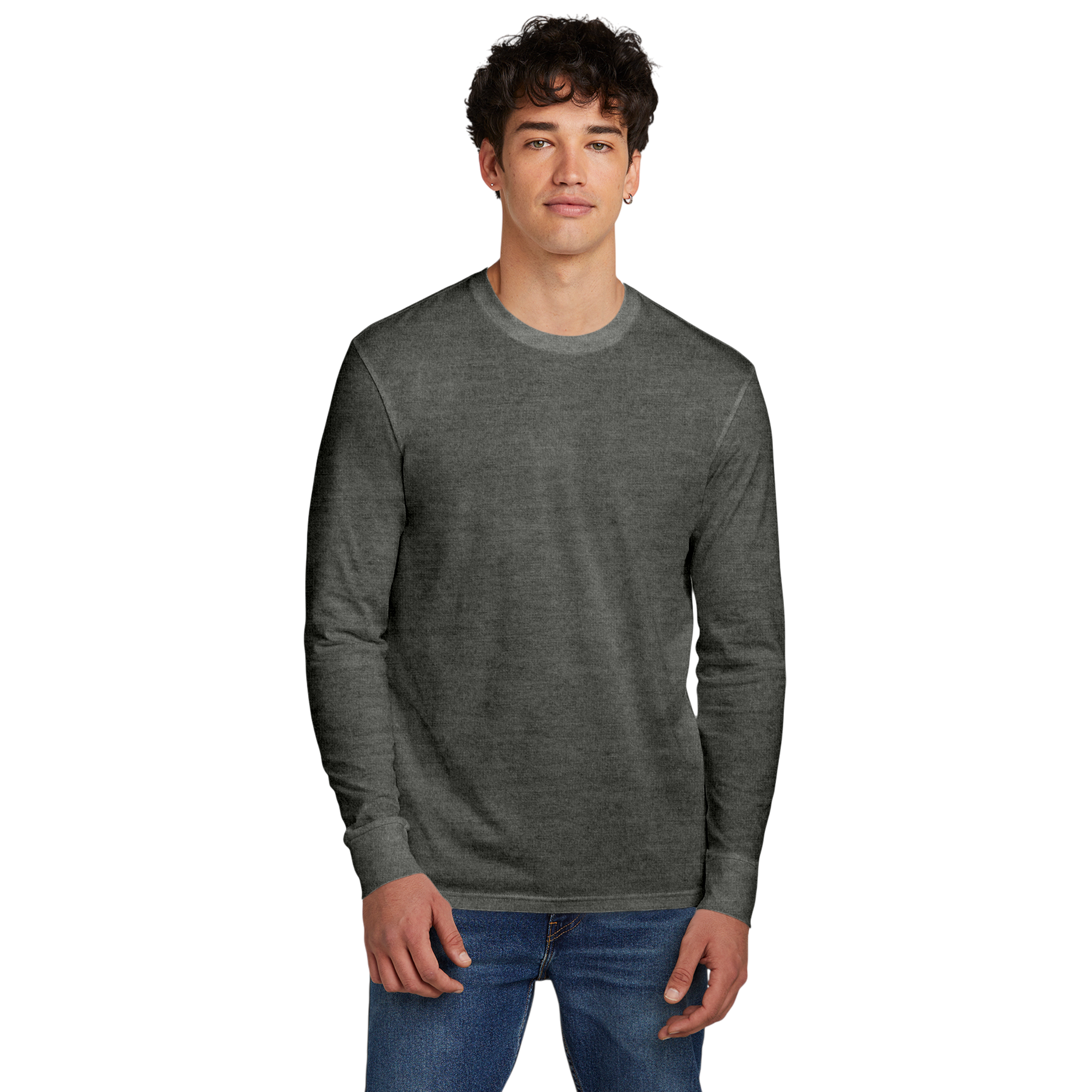 Customizable District DT109 Mens Lightweight Long Sleeve Tee Classic Fit