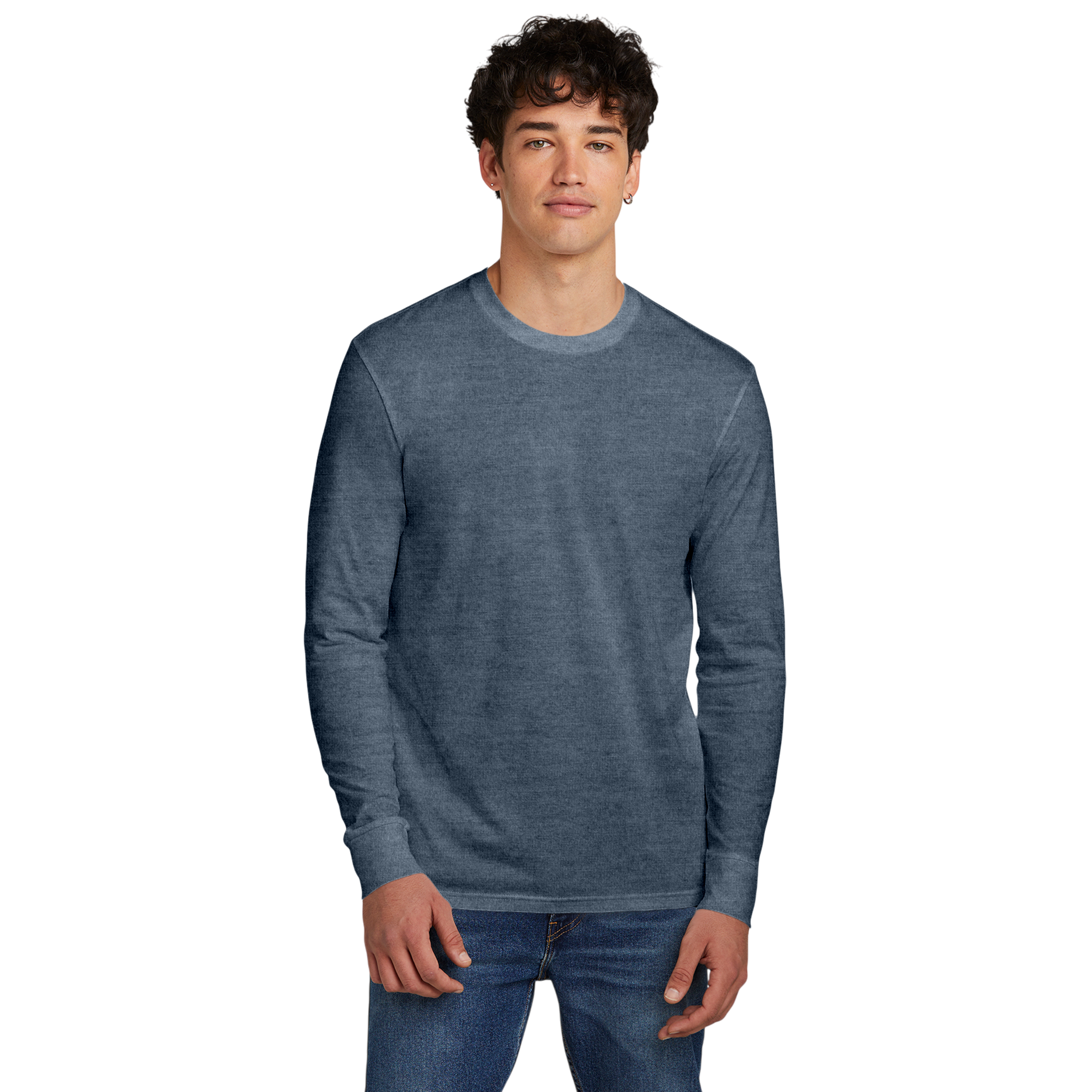 Customizable District DT109 Mens Lightweight Long Sleeve Tee Classic Fit