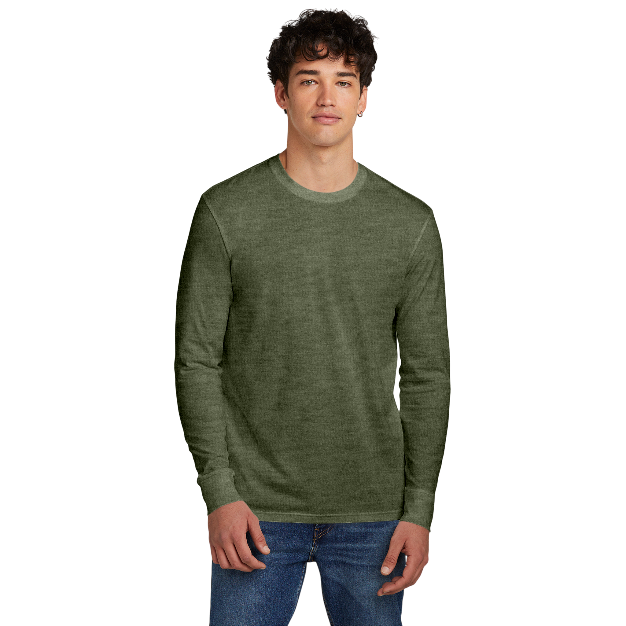 Customizable District DT109 Mens Lightweight Long Sleeve Tee Classic Fit