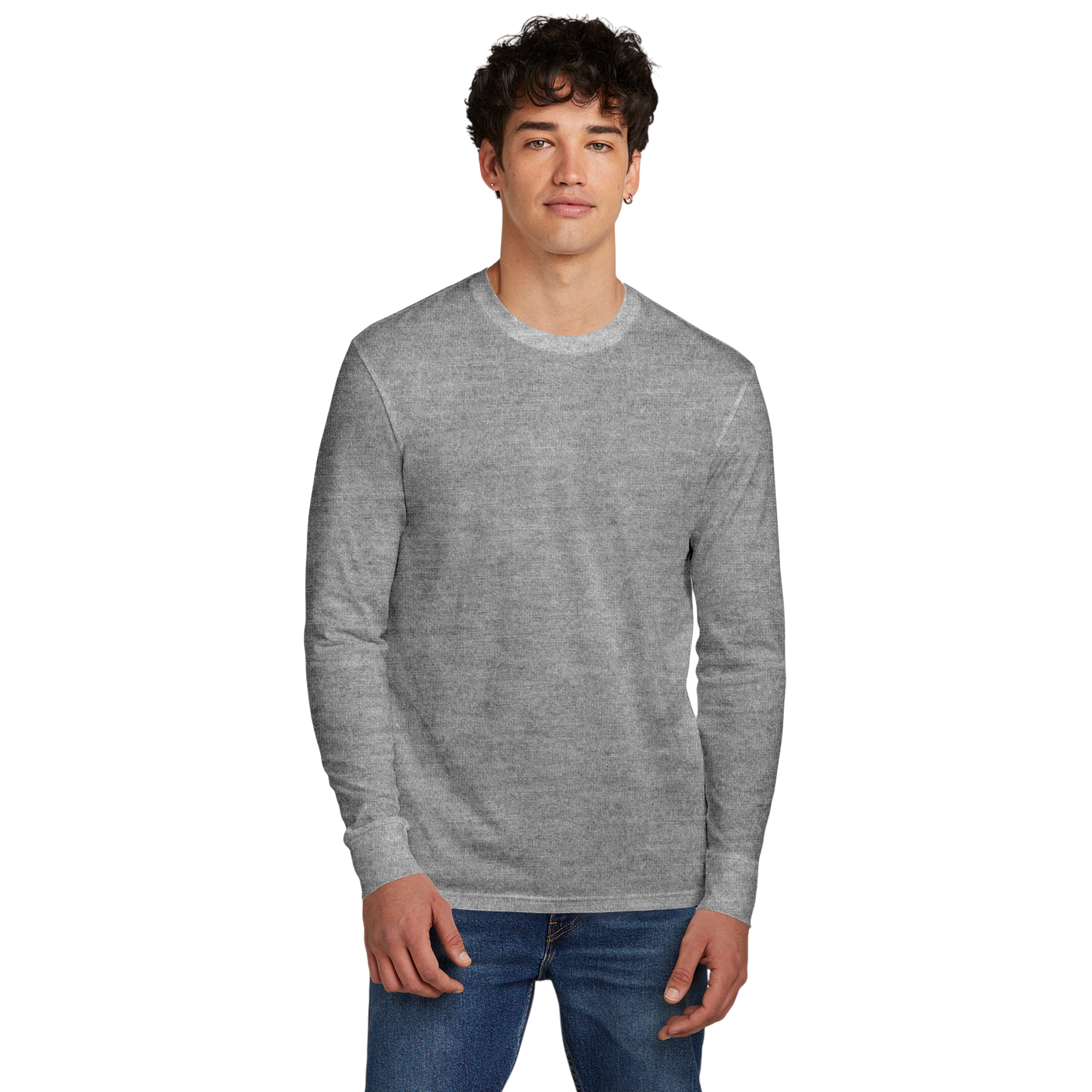 Customizable District DT109 Mens Lightweight Long Sleeve Tee Classic Fit