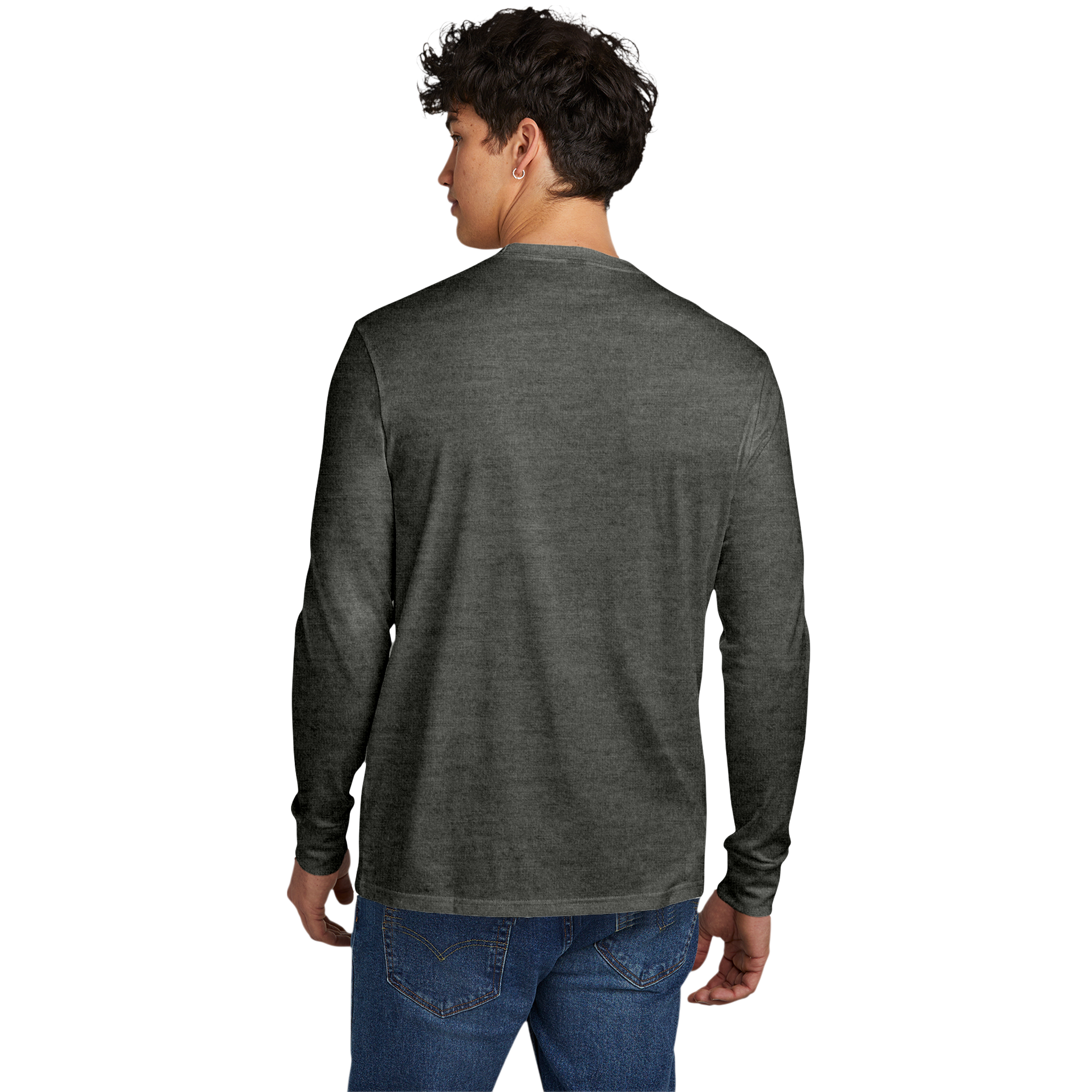 Customizable District DT109 Mens Lightweight Long Sleeve Tee Classic Fit
