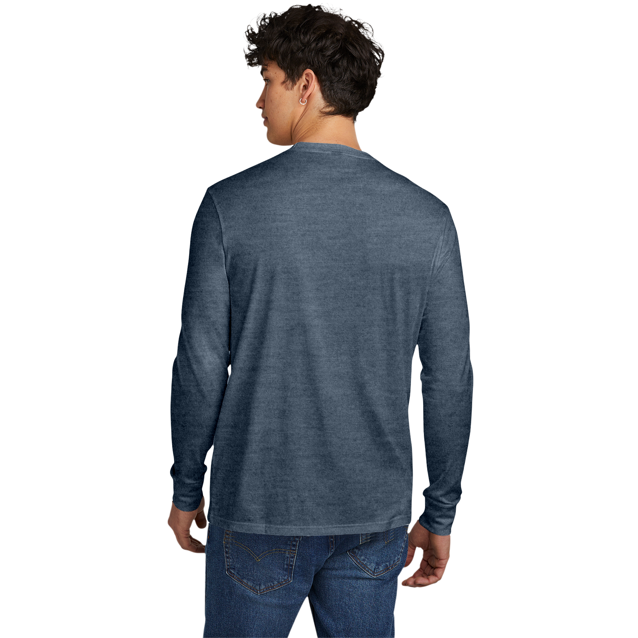 Customizable District DT109 Mens Lightweight Long Sleeve Tee Classic Fit