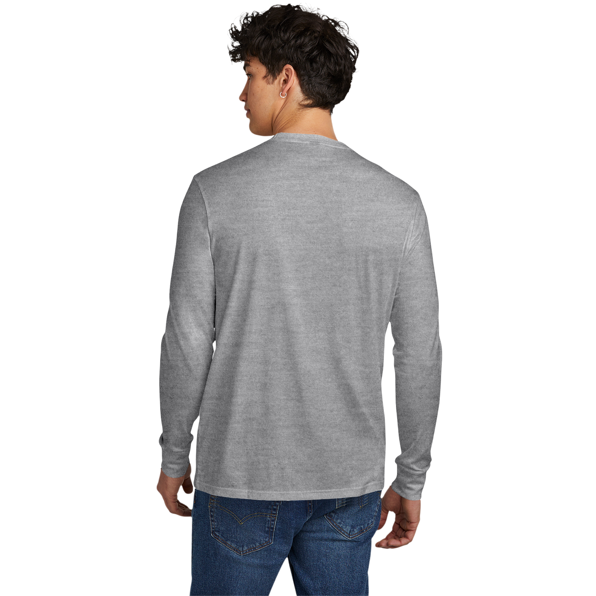 Customizable District DT109 Mens Lightweight Long Sleeve Tee Classic Fit