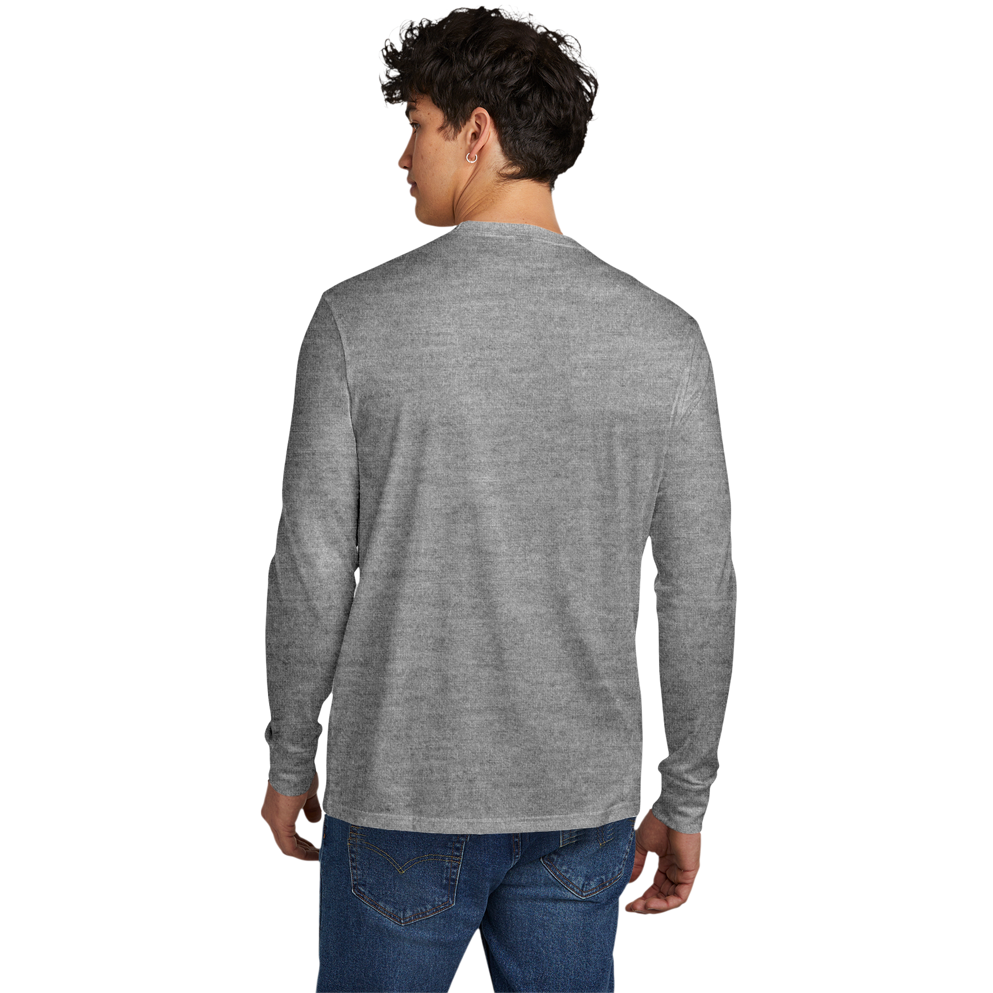 Customizable District DT109 Mens Lightweight Long Sleeve Tee Classic Fit