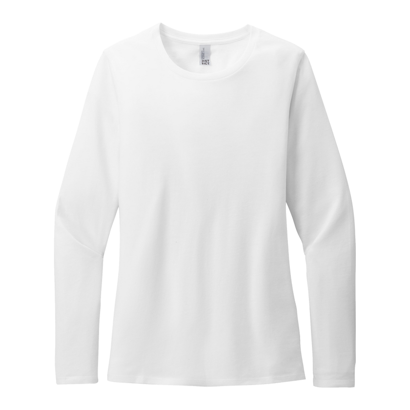 Customizable District DT110 Womens CVC Long Sleeve Tee Side Seamed