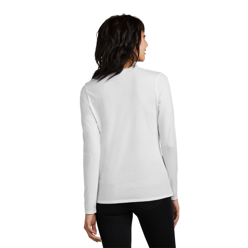 Customizable District DT110 Womens CVC Long Sleeve Tee Side Seamed