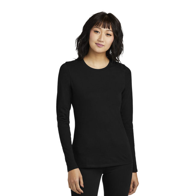 Customizable District DT110 Womens CVC Long Sleeve Tee Side Seamed
