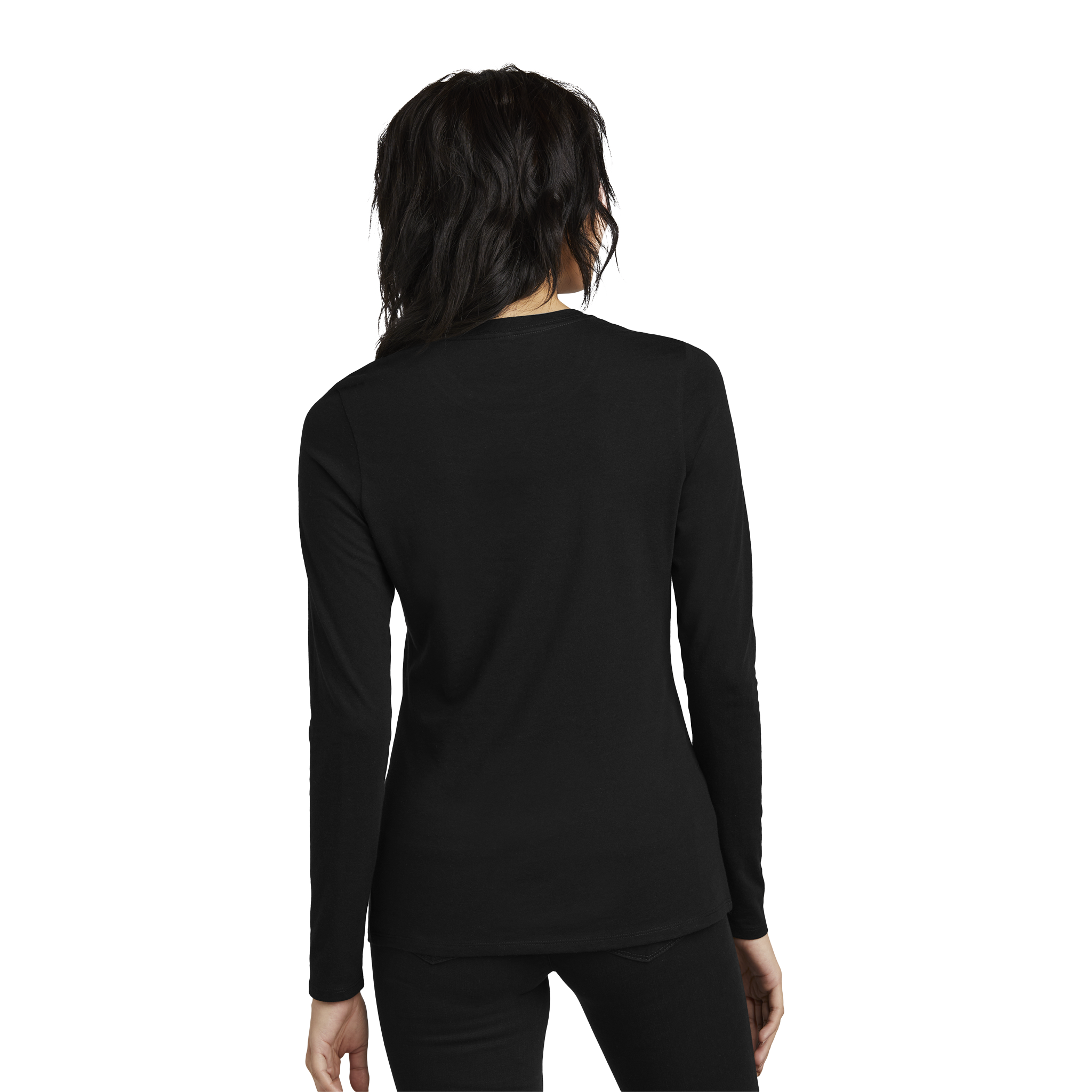 Customizable District DT110 Womens CVC Long Sleeve Tee Side Seamed