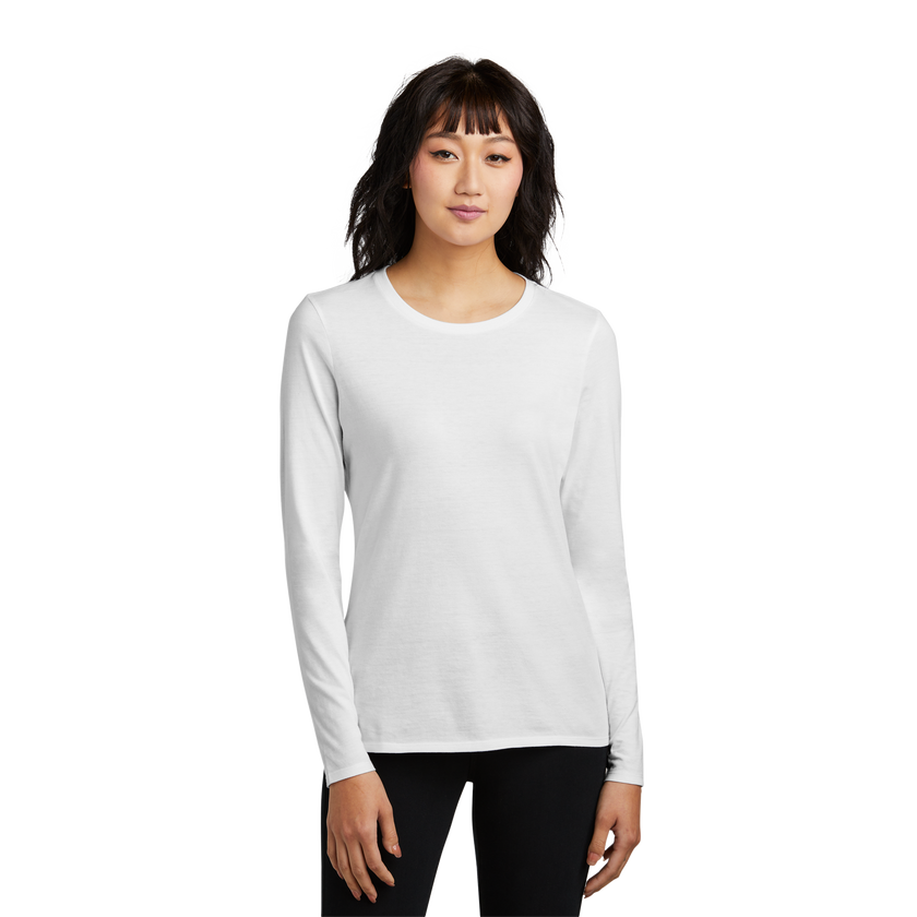 Customizable District DT110 Womens CVC Long Sleeve Tee Side Seamed