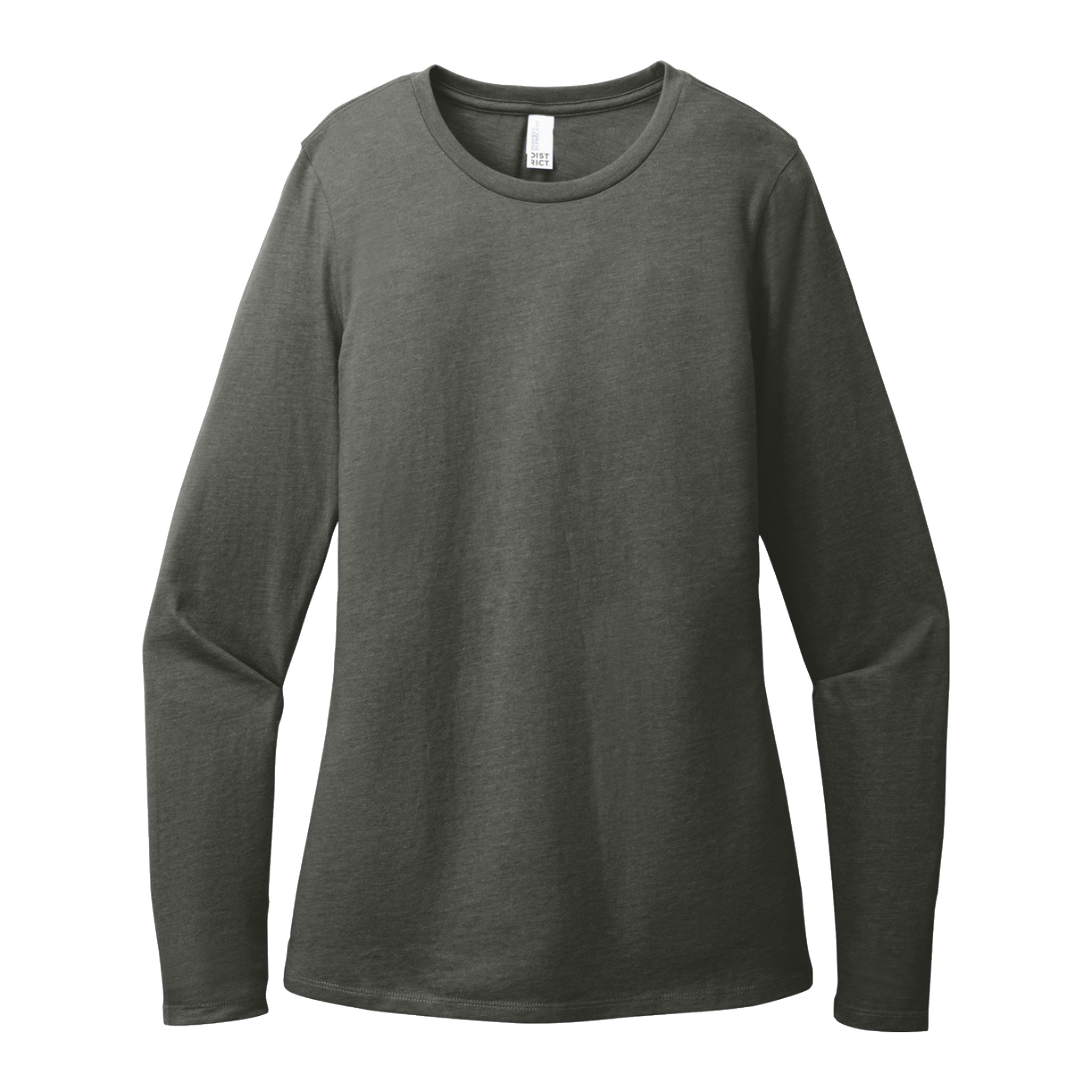 Customizable District DT110 Womens CVC Long Sleeve Tee Side Seamed