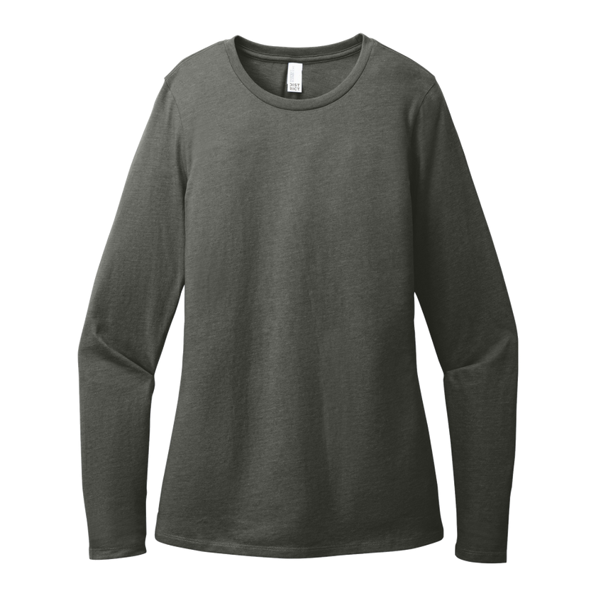 Customizable District DT110 Womens CVC Long Sleeve Tee Side Seamed