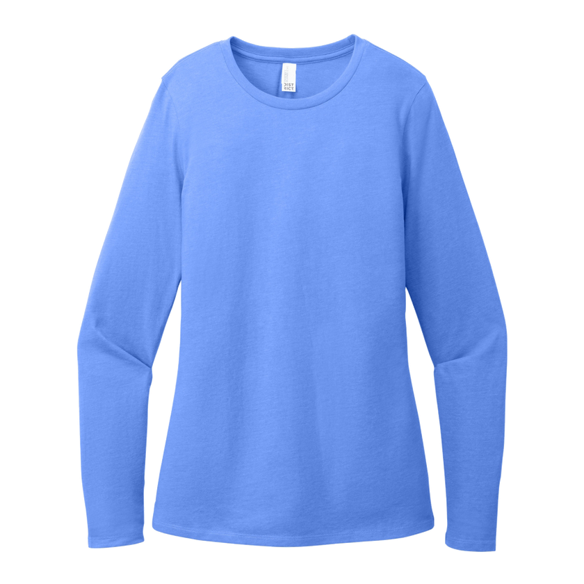 Customizable District DT110 Womens CVC Long Sleeve Tee Side Seamed