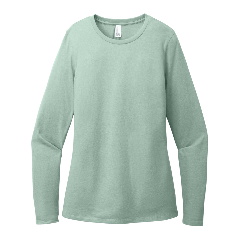 Customizable District DT110 Womens CVC Long Sleeve Tee Side Seamed