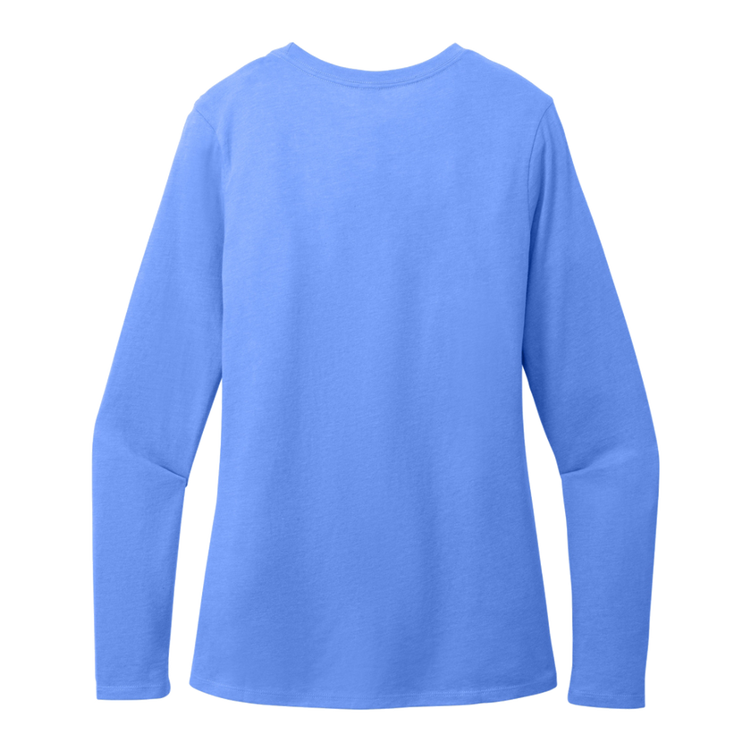 Customizable District DT110 Womens CVC Long Sleeve Tee Side Seamed