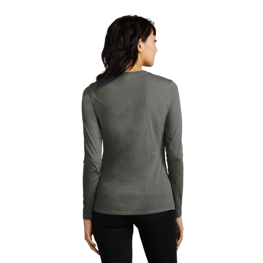 Customizable District DT110 Womens CVC Long Sleeve Tee Side Seamed