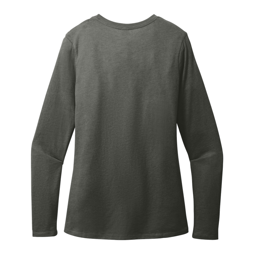 Customizable District DT110 Womens CVC Long Sleeve Tee Side Seamed