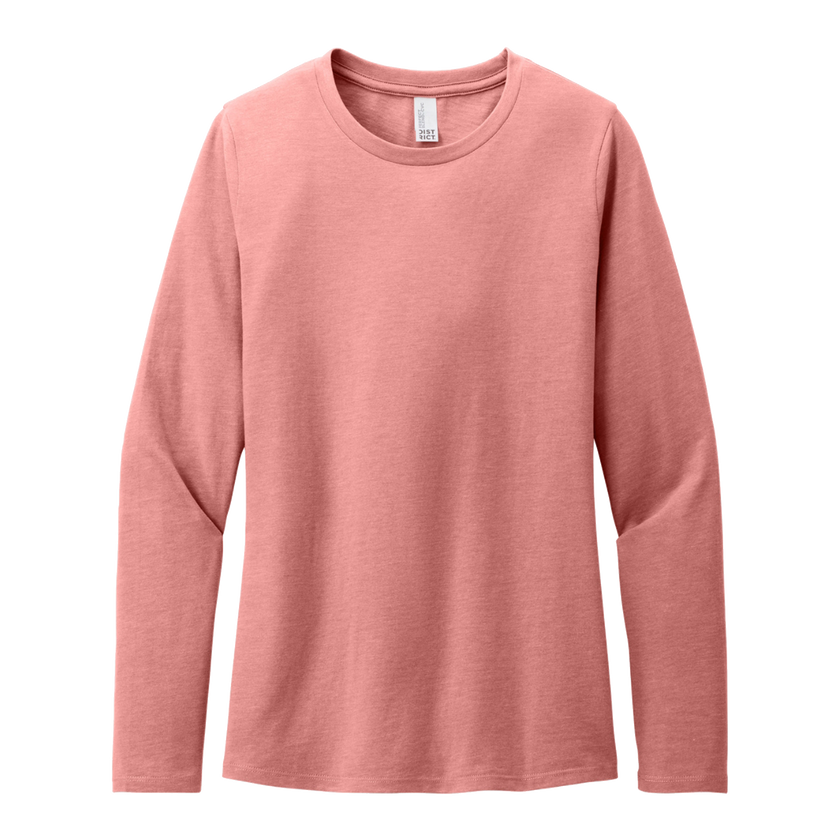 Customizable District DT110 Womens CVC Long Sleeve Tee Side Seamed
