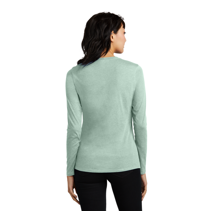 Customizable District DT110 Womens CVC Long Sleeve Tee Side Seamed