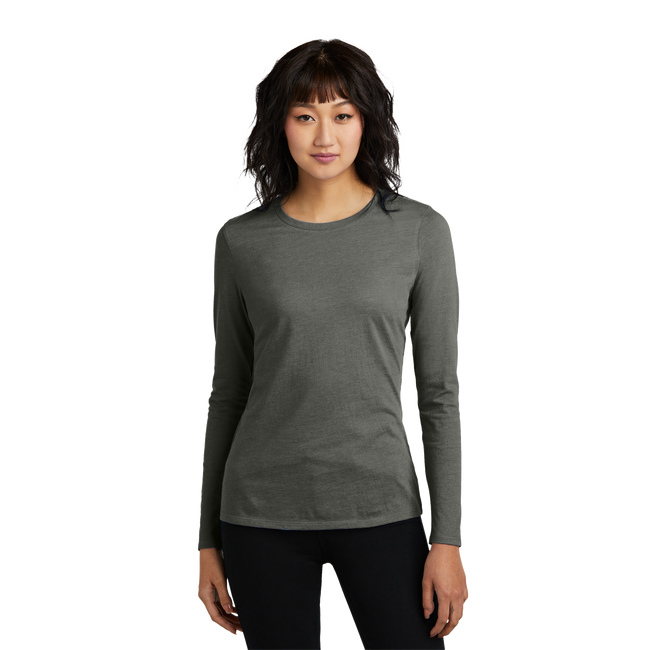 Customizable District DT110 Womens CVC Long Sleeve Tee Side Seamed