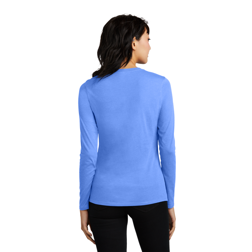 Customizable District DT110 Womens CVC Long Sleeve Tee Side Seamed
