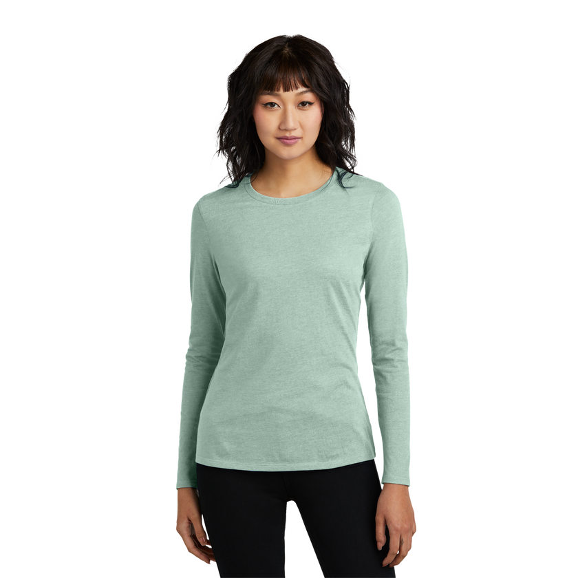Customizable District DT110 Womens CVC Long Sleeve Tee Side Seamed