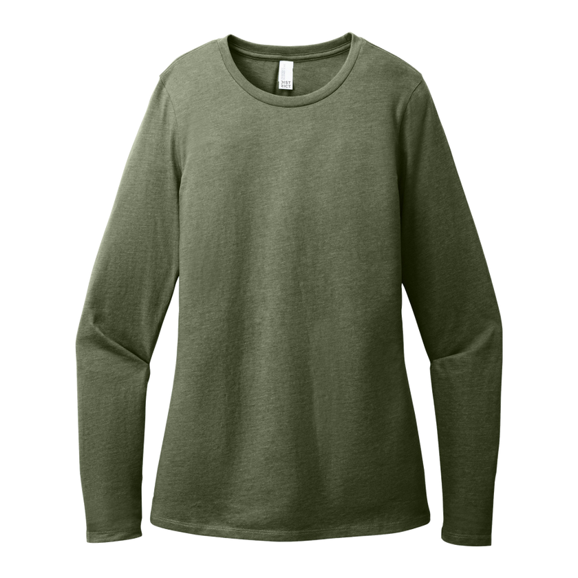 Customizable District DT110 Womens CVC Long Sleeve Tee Side Seamed